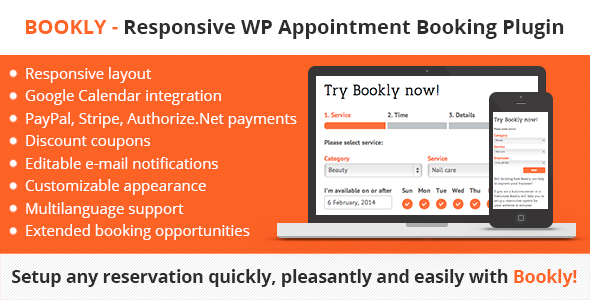 Bookly – Responsive WordPress Appointment Booking and Scheduling Plugin